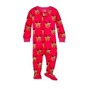 The Children's Place Baby 2T Reindeer Print Long Sleeve Stretchie One Piece